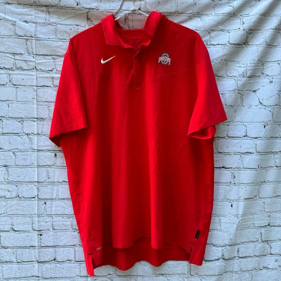 Nike Ohio State Polo On-Field Buckeyes XXL Red Sideline Polo Breathable Football - Picture 1 of 10